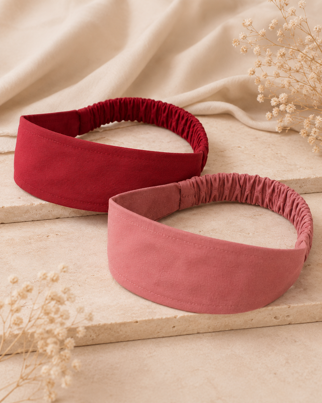 Red/Rose Red Cotton Headbands