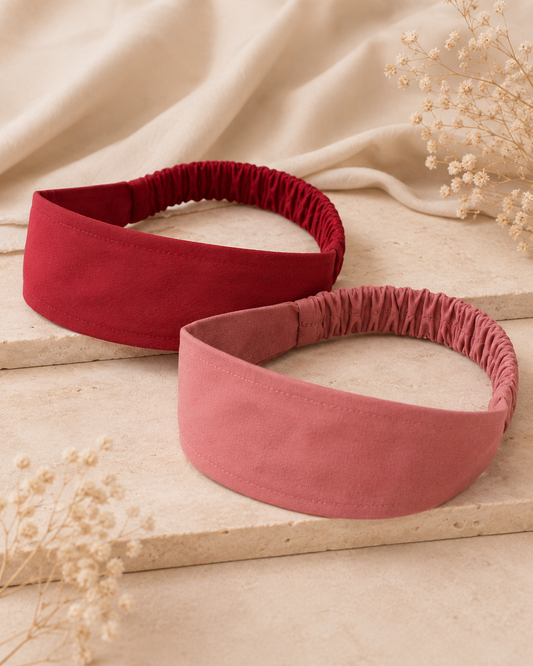 Red/Rose Red Cotton Headbands