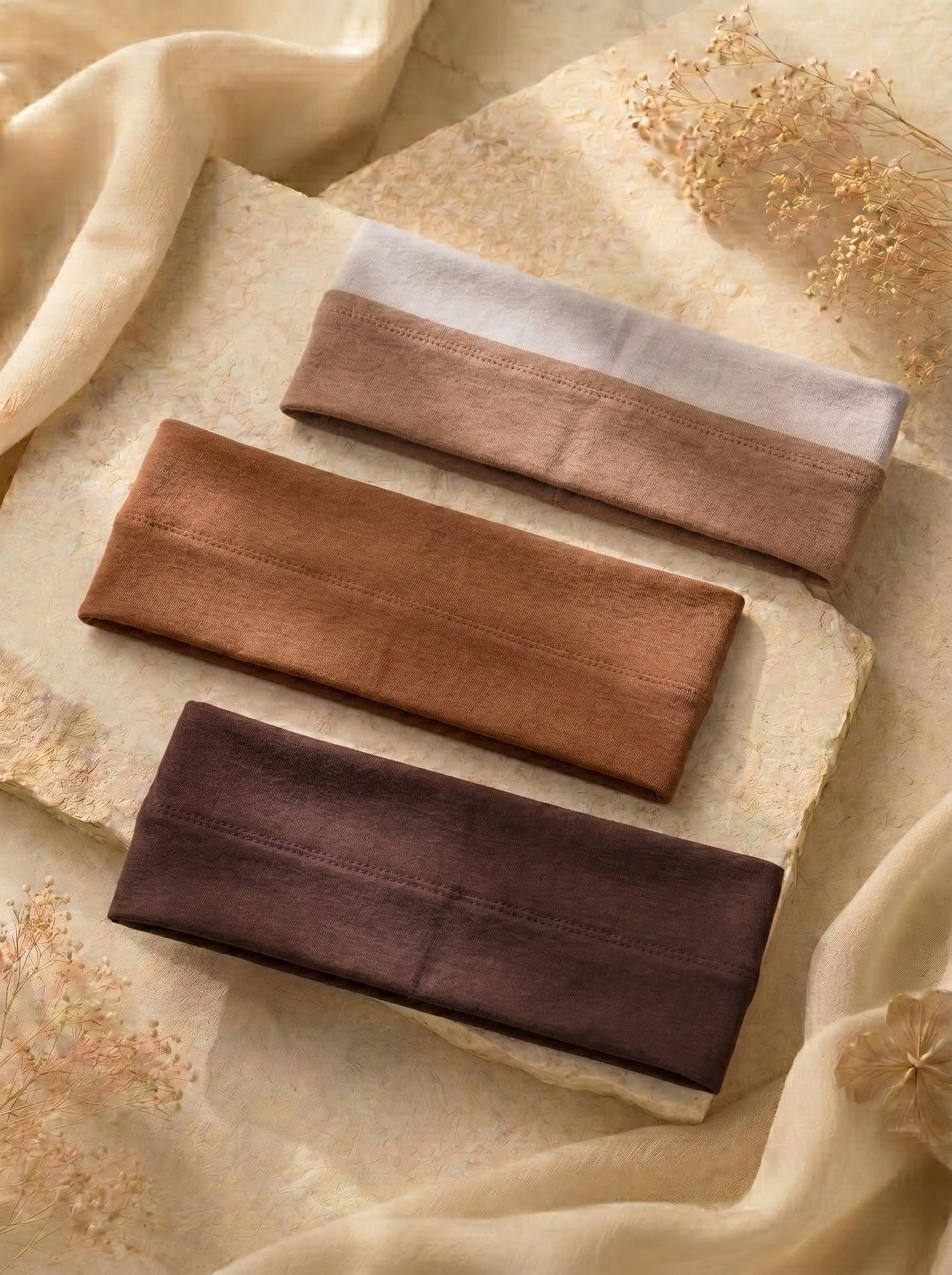 Taupe/Mocha/Chestnut/Dark Brown Cotton Headbands