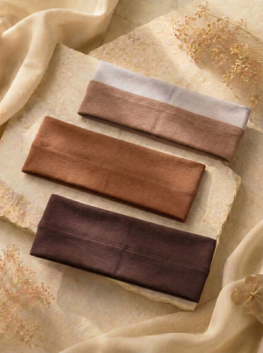 Taupe/Mocha/Chestnut/Dark Brown Cotton Headbands