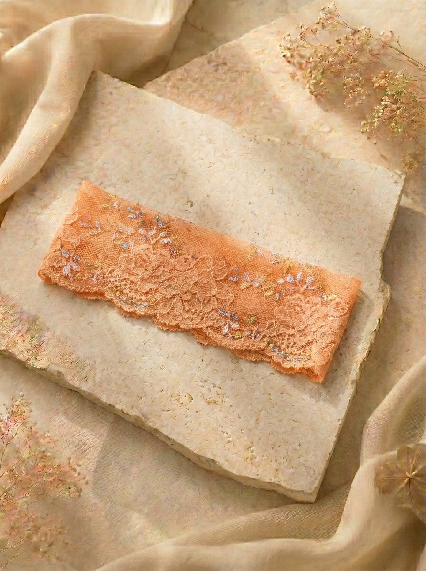 light Orange LaceDantel Headband