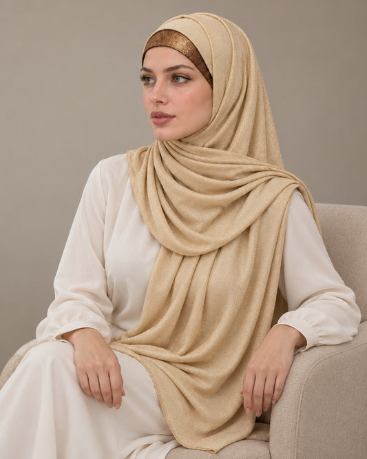 Sparkly Golden Jersey Shawl JER-24