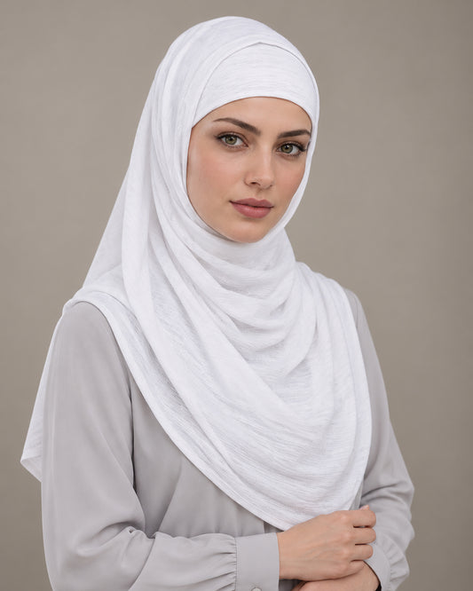 White Textured Lycra 4297