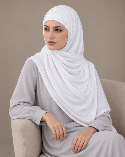 White Textured Lycra 4297