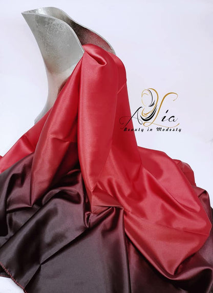 Burgundy & Black Soft Satin Shawl