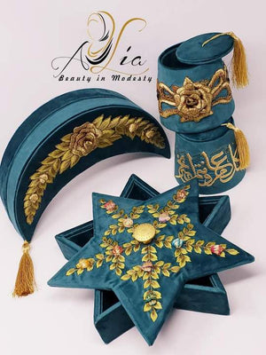Pine Green Star Luxury Decorated Treat Serving Box