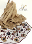 Tortila Beige Cotton Embroidered Shawl ESH04