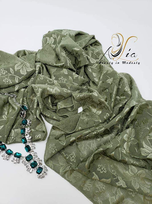 Green Dantel Shawl LD-04