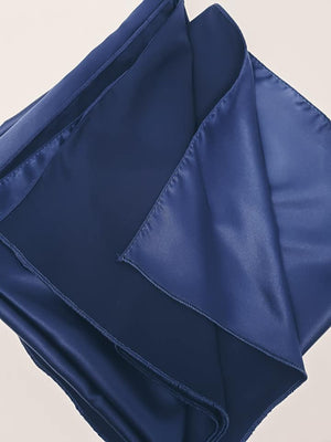 Navy blue Double Face Silk Satin Square Scarf