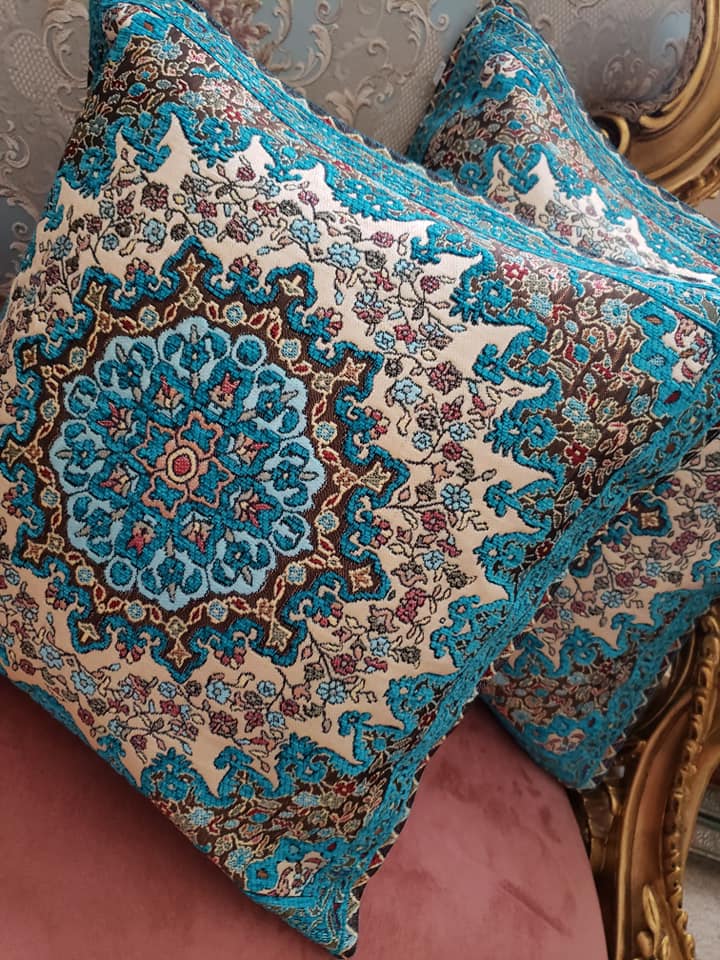 Turquoise Chanel Cushion Cover Set Of Two