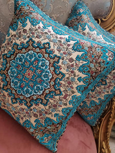 Turquoise Chanel Cushion Cover Set Of Two