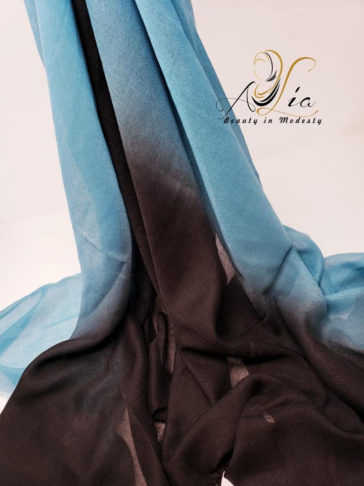 Turquoise & Black Multicolored Soft Cotton Shawl