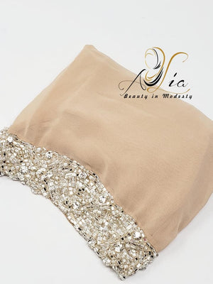 Wedding Shawl With Shiny Diamond Beads, Available In Different Colors