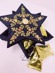 Navy Blue Star Luxury Decorated Treat Serving Box