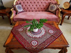 Maroon Oriental Chanel Square Tablecloth