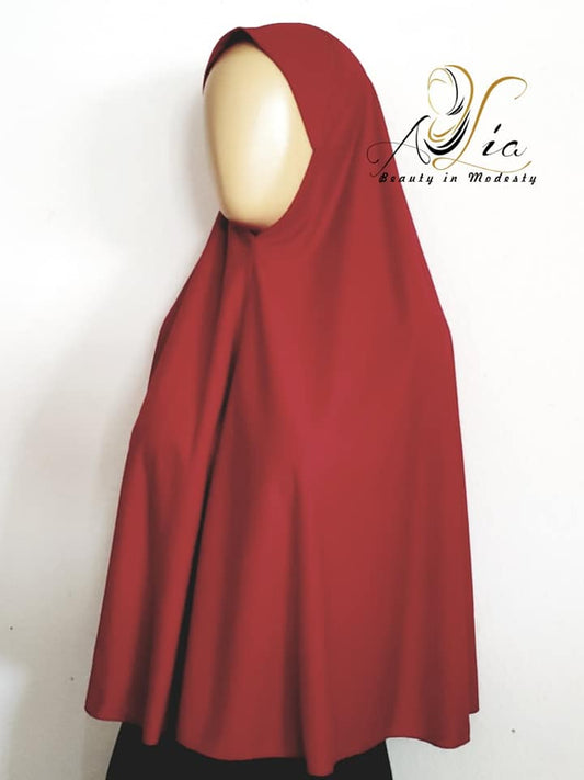 Cotton, Extra Long One Piece Maroon Hijab