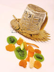 Golden Beige Big Size Fez Hat Happy Eid Guest Serving Velvet Container