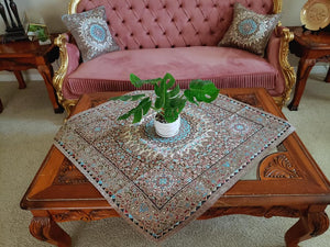 Olive Green/Beige Oriental Chanel Square Tablecloth