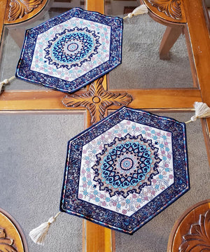 Navy Blue 4 Pcs Set Oriental Chanel Tablecloths