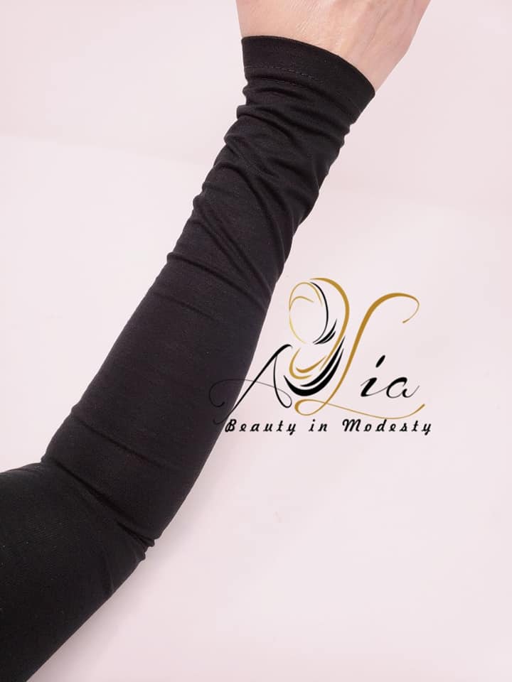 Black Full Arm Cover Cotton Sleeves FCS012002