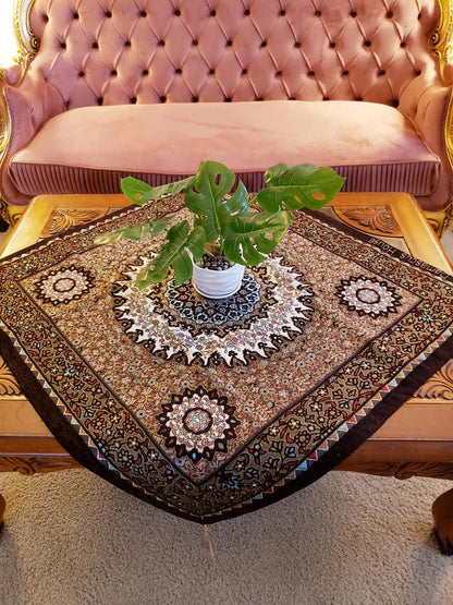 Brown Oriental Chanel Square Tablecloth