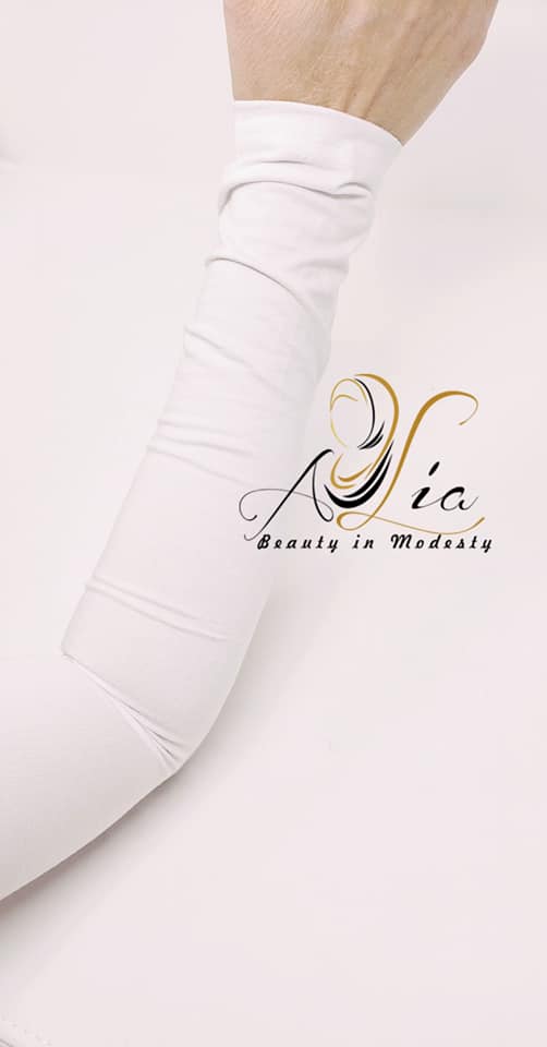 White Full Arm Cover Cotton Sleeves FCS012003
