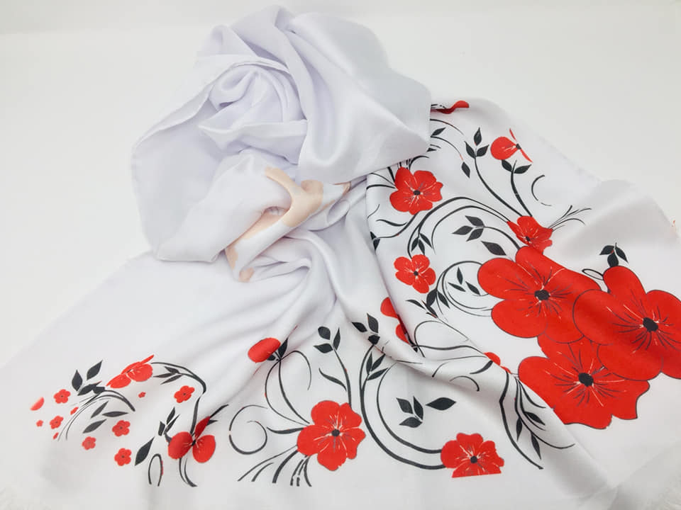 Printed Glorious Satin Shawl, Available In Different Colors