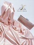 Rose Gold Double Face Plain Satin Shawl