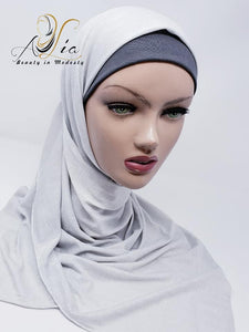 Sparkly Light Silver Gray Jersey Shawl JER-06