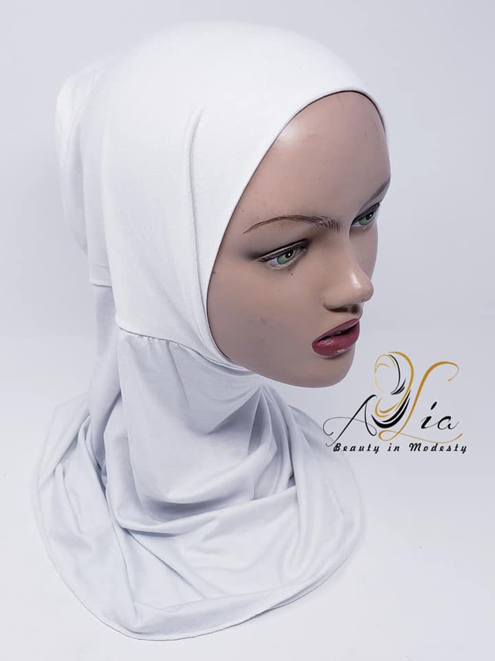 White Ninja Hijab Full Headband Cover  حجاب الننجا