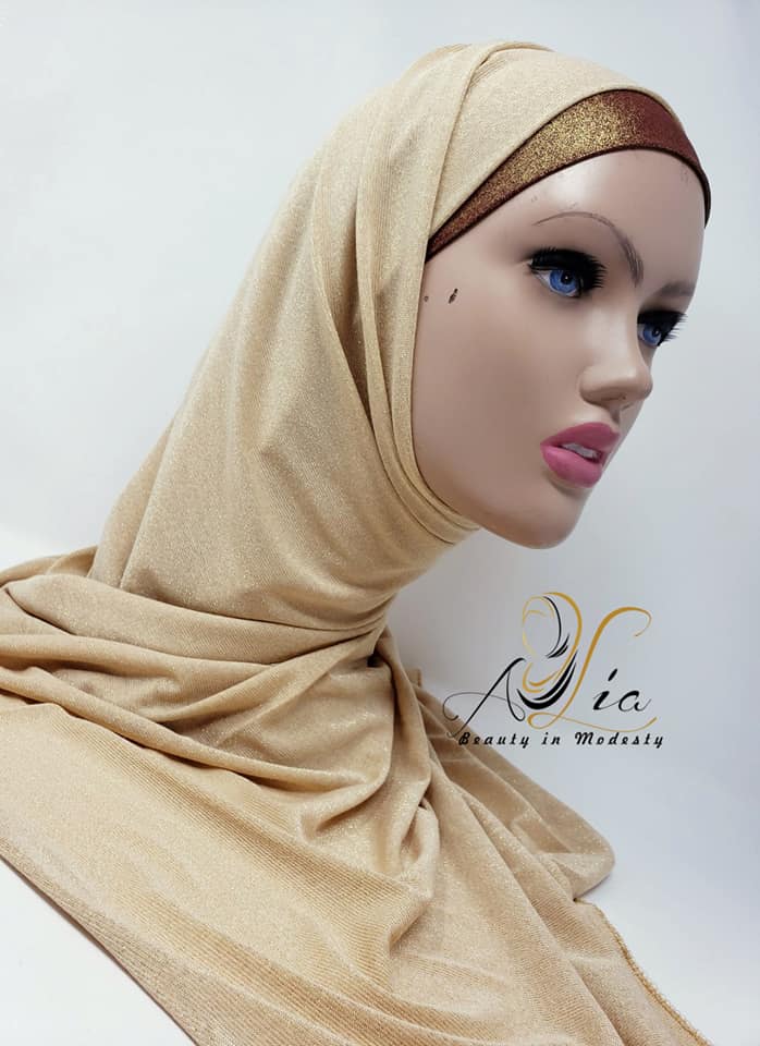 Sparkly Golden Jersey Shawl JER-24