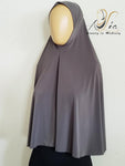 Lycra, Extra Long One Piece Charcoal Gray Hijab