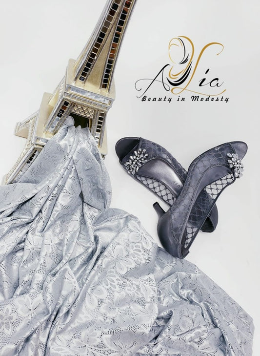 Silver Dantel Shawl LD-07