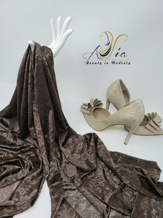 Dark Brown Dantel Shawl LD-01