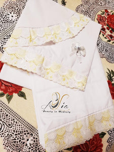 12 To 16 Y.O. White/Yellow Lace Teen Grils Prayer Clothes