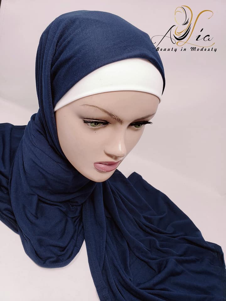 Denim Blue Matt Plain Jersey Shawls M-ShJ-16