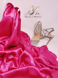 Fuchsia Double Face Plain Satin Shawl