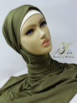 Sparkly Olive Green Jersey Shawl JER-19