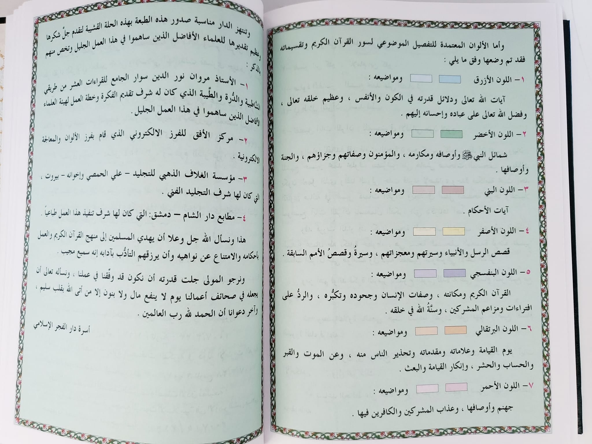 Large Colored Subjects Holy Quran  مصحف التفصيل الموضوعي
