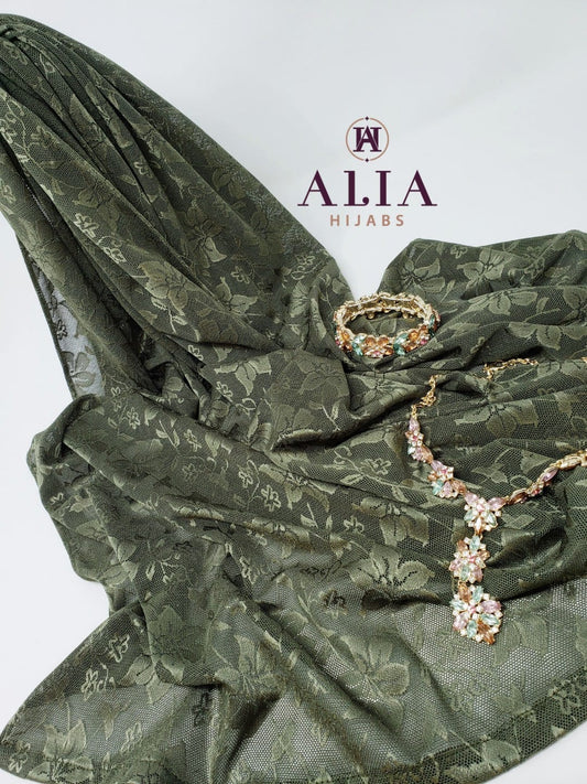 Dark Green Dantel Shawl LD-10