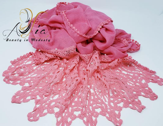 French Rose Color Jovair Cotton Shawl 1005