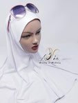 Lycra, Long One Piece White Hijab