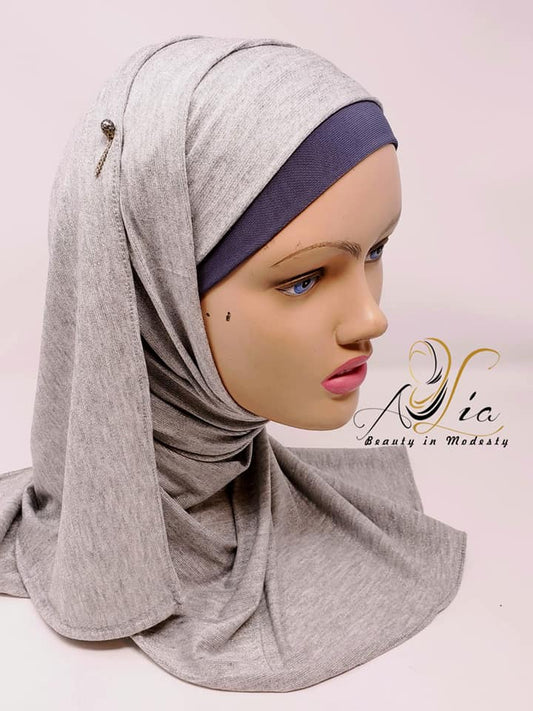 Sparkly Gray Jersey Shawl JER-03